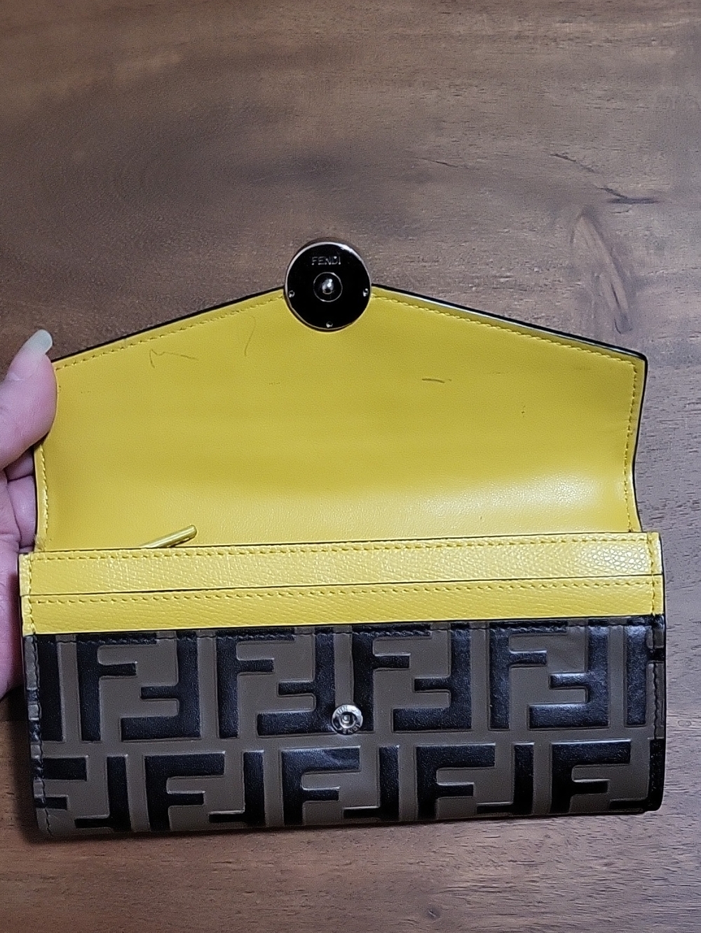 Fendi Zucca Print Yellow and Brown Women's Wallet and Dust Bag - Picture 9 of 17